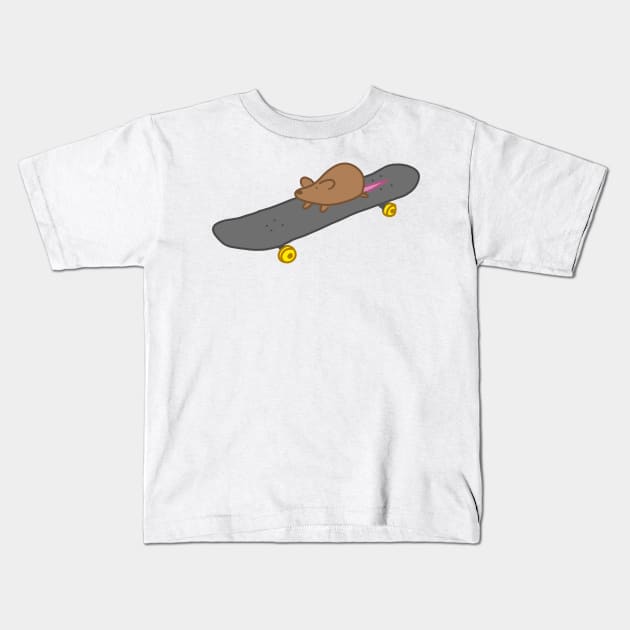 Skateboard Rat Kids T-Shirt by casserolestan